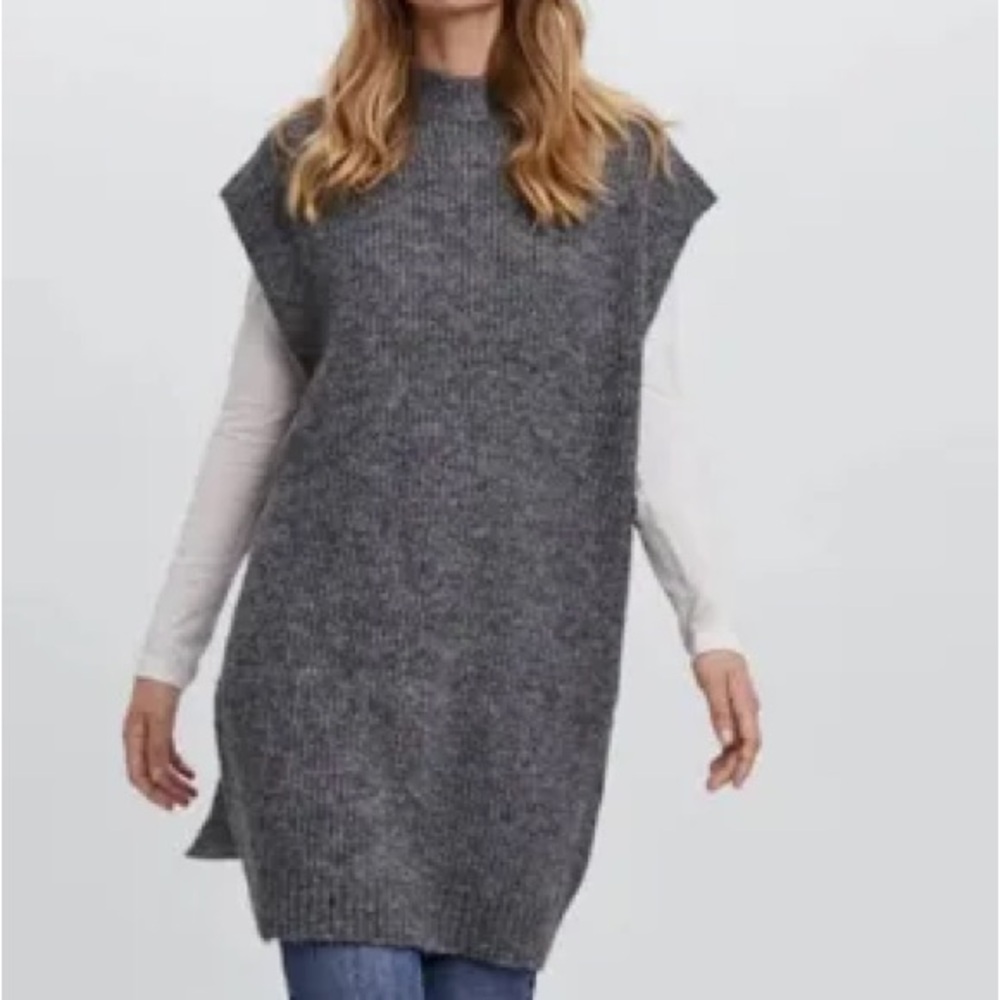 Vero Moda Darian Gray Women's Sleeveless Sweater Vest size L